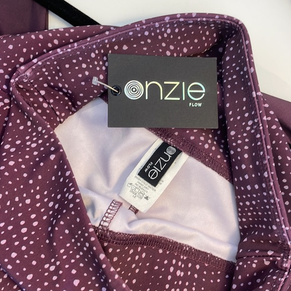 Onzie Peloton Purple and Grey Workout Leggings Women's Size Medium - Picture 3 of 5